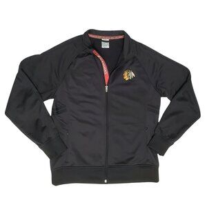 NHL Chicago Blackhawks Hockey Jacket Full-Zip Sweatshirt Black Sports Apparel
